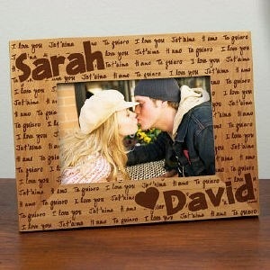 Show how much you love them in four different languages on our Personalized I Love You Photo Frame. Say I love you in English, Spanish, French and Italian. Great for married or dating couples.