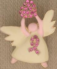 unknown Breast Cancer Awareness Angel Lapel Pin