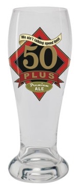 50th Birthday Gift Beer Pilsner - We aint talking speed limit...celebrate a 50th birthday with a fun gift idea. The 50th birthday brew crew pilsner is a fun and humorous gift idea for him or her.