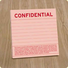 unknown Confidential Cubicle Note
