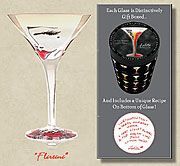 unknown Flirtini Hand-Painted Martini Glass