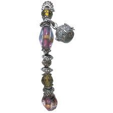 unknown Olive Crystal/Amethyst German Glass Prayer Box Bracelet