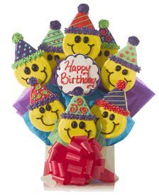 unknown Party Hat Birthday Smiles Cookie Gift Bouquet