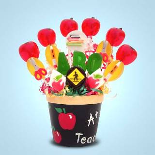 unknown potted ABC's lollipop bouquet
