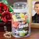Personalized Sweetest Day Treat Jar - Engraved Sweet Goodies Treat Jar Fill the heart of your sweet with sweet candies from the heart with our Personalized Sweetest Day Treat Jar. A lovely, personalized goodies jar perfect for filling with his or her favorite sweet candies. Your Personalized Treat Jar makes for a thoughtful and personal Sweetest Day Gift. Your Engraved Sweet Goodies Treat Jar measures 7" h x 4" w and holds 31 oz. Each glass jar comes with an air-tight glass lid. Contents displayed in glass jar not included. Includes FREE Engraving. Personalize your Sweetest Day Treat Glass Jar with any name. ( ie. Jennifer )