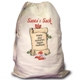Whether toting presents to a Holiday party or for Christmas morning, our Santas List Sack will get the job done with a very festive, personal touch! Our natural cotton bag measures 18" x 28" with drawstring closure and web shoulder strap; machine washable. Our Santas List Sack includes FREE Personalization! Personalize your Bag with up to 30 Names. Makes a great addition to your holiday home decor - fill it with gifts by the tree, not to be opened before Christmas Eve!