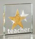 Time for the teacher to get a big gold star! Let your teacher know just how special he/she is with this keepsake gift idea. Can be used as a paperweight or just a fun desk or shelf accessory! Size: 1.6"x1.6"x0.2" 