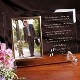 Create a great Fathers Day gift by personalizing this handsomely Engraved Glass Picture Frame with your personal sentiment and our Follow In Your Footsteps, Fathers Day Poem. He will enjoy every word and your favorite picture. Our Engraved Fathers Day Glass Picture Frame is a heavy-weight glass with beveled edges on all sides, accented with golden brass frame trim. Frame measures 8" x 11" and holds your 4" x 6" photo; includes clear easel legs for top display.