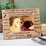 What better way to enjoy the life of your four-legged family member than with a Personalized Dog Picture Frame. This beautifully engraved picture frame makes a great Dog Lover gift suitable for a personalized birthday gift or endearing memorial gift. Our Engraved Loyal Dog Wood Picture Frame measures 8 3/4" x 6 3/4" and holds a 3½" x 5" or 4" x 6" photo. Easel back allows for desk display. Includes FREE Personalization! Personalize your Dog Photo Frame with any pets name.