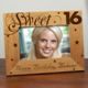 Our Personalized Sweet Sixteen Picture Frame make a great Birthday Gift. This Personalized Birthday Frame measures 8 3/4"x 6 3/4" and holds a 3"x5" or 4"x6" photo. Easel back allows for desk display. Includes FREE Personalization! 