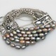 This a fun and trendy style fashion bracelet makes a great gift for yourself or to a special friend or family member. Dress up or down, stretch style slips on the wrist easily. Wear pearl side or chain side for two different looks. 