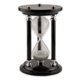 Our elegant hourglass timer features a high gloss piano wood finish and stunning silver accents. The sturdy base and construction makes it as durable as it is beautiful. Three top and bottom casters keep the timer slightly elevated off surfaces. Silver and black the timer measures 7-1/2 inches and may be engraved with their name, initials, or company name on the top base. Great for a busy business executive. 