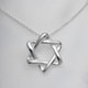 A beautiful and meaningful gift idea anytime of year. Sterling silver Star of David Pendant with sterling silver chain. Neck chain goes through a small attachment on the top backside of star. Please remember to choose a neck chain length. 