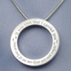 This stainless steel pendant reads...When you saw only one set of foot prints, it was then that I carried you. Add a 2.5mm or less necklace to complete the look. Engraving is light. It is more traditional and not filled in with black acrylic. Necklace: This well made sterling silver snake necklace is 1.5 mm in thickness. Necklace is 1.43mm. Fits in bail opening 2.24mm and larger. 