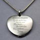 This Nurses Prayer pendant has a high polished finish and is pre-engraved in black with the Nurses Prayer. Back side can be engraved with a personal message. Bales opening is 3mm wide. Plain blocked black laser.  Chain information: Sterling Silver Length: 20 in.