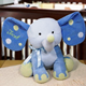 This Embroidered Elephant features embroidered polka dots on the ears and includes a rattle inside the belly. Measuring 14", this Personalized Elephant includes Free Embroidery! Name gets embroidered on the inside ear.