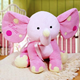 Plush Pink Elephant Toy - Embroidered Blue Polka Dot Elephant for Boys This cute Embroidered Pink Elephant will absolutely delight your baby girl. Featuring soft, stitched eyes and polka dots inside the ears. Our personalized baby gift is extra huggable for your baby girl and also makes a great gift for any new big sister. Embroidered Plush Elephants for Babies make adorable keepsakes theyll enjoy each day. This Embroidered Elephant features embroidered polka dots on the ears and includes a rattle inside the belly. Measuring 14", this Personalized Elephant includes Free Embroidery! We will embroider any name inside the right ear.