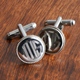 This handsome set of cuff links is a gift for the distinguished man. A subtle beading around the edge. Personalize these silver accessories by engraving them with a stellar monogram. Size: 5/8" diameter. Personalized with a three initial monogram. (First Name Initial, Last Name Initial, Middle Name Initial).