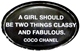 This classic line from Coco Chanel is a great gift idea for any woman you know. With classic white lettering featured on a striking black background. Great for graduation gifts, friendship or business gift ideas. 