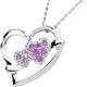 MY DAUGHTER,MY FRIEND PENDANT WITH PINK SAPPHIRE AND sterling silver chain. 