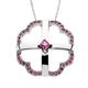 Celebrate a special anniversary or holiday celebration with our Embraced by Love necklace. A beautiful and keepsake gift idea. Sterling silver and pink sapphires. 