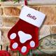Dont forget your four legged furry friends this Christmas. Give them their own Embroidered Red Paw Christmas Stocking this season. That way Santa will know exactly where to put their favorite toys and treats. Your Personalized Christmas Pet Stocking is 18.5" long. Embroidered on our Velvet Paw design. Includes Free Personalization. Personalize your Red Paw Christmas Stocking with any name. (ie. Bella) 