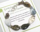 Our Moss Opalite is a beautiful stoned and crystal bracelet. Moss Agate is said to improve self-esteem, strengthen personality traits and become less stressed. It is also a stone of love and friendship. 