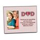 This personalized photo frame is an excellent gift for Dad, whether it be for Fathers Day, a birthday, a wedding gift, or any other special occasion. Write your own special message to accompany any 4 x 6 photo, and make it a sweet and touching gift that will be treasured by him forever. The wooden frame has a glossy finish with a black backing, and measures 8 x 10 overall. 