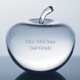 A beautiful and sensational way to honor a favorite teacher is here, with this teacher crystal apple. This optic teacher appreciation gift can be made personal, with a full name sand-etched directly onto the piece. These unique teacher gifts measure 2 7/8" high by 3 1/8" wide by 3 1/8" deep, and are perfectly-shaped to capture light and contours of the genuine fruit. These crystal apples make great teacher gift ideas, and fit well for new teachers, recent graduations, as teacher retirement gifts or for any occasion to honor and thank a teacher in your life! Great for teacher gifts, graduations or retirements 