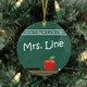 Create a perfect Personalized Teacher Chalkboard Ornament that looks great every year. Your favorite teacher is sure to enjoy adding this Personalized Teacher Ornament to their Christmas tree and remember their A+ student each and every year. Our Teacher Ceramic Ornament is a flat ornament and measures 2.75" in diameter. Each Ornament includes a ribbon loop to easily hang from your Christmas tree. Includes FREE Personalization! Personalized your Teacher Ornament with any name.