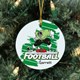 Have fun watching your favorite football games as your sporty Personalized Football Player Ornament hangs from the Christmas tree. This Personalized Football Fan Christmas Ornament makes a great stocking stuffer gift idea for all our sports fans to admire year after year. Our Ceramic Football Christmas Ornament is a flat ornament and measures 2.75" in diameter. Each Ornament includes a ribbon loop to easily hang from your Christmas tree. Includes FREE Personalization! Personalize your Football ornament with any name.