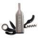 This special bottle shaped opener has everything you need to create great drinks at the wet bar or on the go. When closed, the tool resembles an elegant bottle of wine, but hidden inside are five great gadgets including a corkscrew. Great for throwing into a picnic basket or stashing under a wet bar. This is a great gift that they will use again and again. Make it personal by added their first name, or their initials. This is a fun and practical gift that would be appreciated by anyone for any occasion. Item measures 3 7/8" tall. 