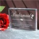 Say thank you to your bridal party in a keepsake and thoughtful way. Our engraved bridesmaid and maid of honor keepsakes allow you to personalize your message to each of the girls. "Keepsake stands 3" x 4" with soft edges measuring 3/4" thick. " 