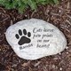 Our cat memorial stone is a special way to remember your cat. The cat memorial garden stone is made of durable resin and has a real stone look. This Garden Accent Stones is designed for indoor or outdoor use. Cats leave paw prints on our hearts. 