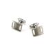 Reminiscent of a classic belt buckle, these contemporary brushed silver cufflinks are versatile enough to wear with a formal tuxedo shirt or rugged denim Oxford. Finely crafted swivel-back closure ensures your gift will be a keepsake for life. Each cufflink measures 3/4" x 3/4". Specify a single initial. 