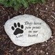 Our dog memorial stone is a special way to remember your special friend. The dog memorial garden stone is made of durable resin and has a real stone look. This Garden Accent Stones is designed for indoor or outdoor use. Dogs leave paw prints on our hearts.