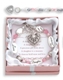 This meaningful bracelet is a beautiful gift to give to your daughter any time of year. Each bracelet is packaged in a keepsake box along with a meaningful poem card. The bracelet is created from silver like beads and glass crystals with a heart charm that hangs by the toggle.