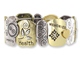 Our new Family Gift bracelet is a thoughtful, meaningful and affordable gift idea for the holiday season. Stylish symbols of the Many Blessings that Make a Family: Love, Serenity, Health, Memories, Spirituality, Joy & Prosperity. An stylish statement of family pride and the special warmth that it brings! Unique custom design with genuine Austrian crystals. Stretch style - one size fits most.