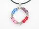 This trendy and colorful necklace lets your friend know just how special she is. Matching earrings and bracelet available. Made with swarovski crystals and sterling silver. Choose between leather, sterling silver or silver ball chain.