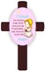 Wish your favorite little one blessings for a good nights sleep with our Personalized Girls Prayer Cross. This cross features a sweet little girl with blonde hair with hands folded and eyes closed, ready to recite her bedtime prayers. Choose from two familiar prayers and personalize the cross with the childs name for an added special touch. Cross measures 11" x 7" x 3/4". 