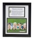 A wonderful photo frame for grandparents. An 8x10 framed print with double matting, sentiment and space for a 5x7 photograph of grandchildren. The sentiment, simple leaf design and your photograph will make this frame a welcome addition to any grandparents home. The frame is available in black with black and white matting or walnut with ivory matting. A terrific holiday gift for grandparents. 