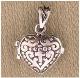 Heart Prayer Box Necklace with Fish and Cross design. Hangs on an 18" leather cord. .925 silver 15mmx15mmx6mm