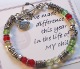 This Teacher Appreciation Bracelet saying says it all...what better way to express the meaning of a school year. This great teacher apprecation gift is made with swarovski crystals and silver nuggets. An apple charm hangs by the toggle. 