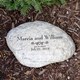 Engraved with Set in Stone....our Marriage Garden Stone is engraved with the couples names and wedding date. Garden Stone is made of durable resin and has a real stone look. Lightweight, waterproof designed for indoor or outdoor use. The engraving is highly detailed and durable with color and texture variations. 