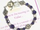 Celebrate a sixtieth or a milestone birthday with someone special. Let them know that they are worth more today than ever before. Made from swarovski crystals in the regal color of purple. A silver my stock charm hangs next to the toggle.