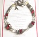 The Multiple Sclerosis bracelet comes in the nationally adopted awareness colors of red and gray. Created with swarovski crystals and bali sterling silver, this bracelet helps spread multiple sclerosis awareness and show support to those affected by multiple sclerosis. 20% of the sale is donated to an organization support the disease. The last bead of the bracelet designates your awareness support level as shown below.