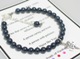 The Pearls of Wisdom (TM) Nurse Bracelet is a special and thoughtful gift to give as a gift to a graduating nurse or special nurse you know. Each comes with a gift card defining the special characters that make up a nurse. Choose between "RN", "LPN" or Heart Charm. Created with blue swarovski pearls, sterling silver extender chain and clasp.