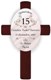 Help celebrate her transition from childhood to womanhood by commemorating that special girls Quinceanera with a unique personalized gift. This cross is fashioned in rich wood tones, adorned with an attractive wood composite oval with filigree design, bearing the name of the honored guest, the date of the event, and her home parish. Cross can be printed in English or Spanish 