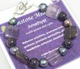 Our Amethyst bracelet in beautiful deep colors. Round and Square Amethyst beads, freshwater pearls and a sterling silver clasp. 