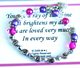 Our stretched design niece gift bracelet celebrates a great bond with your niece. Glass and swarovski beads along with sterling and silver toned beads and charm make a great gift for a special birthday, special occasion or holiday gift idea.